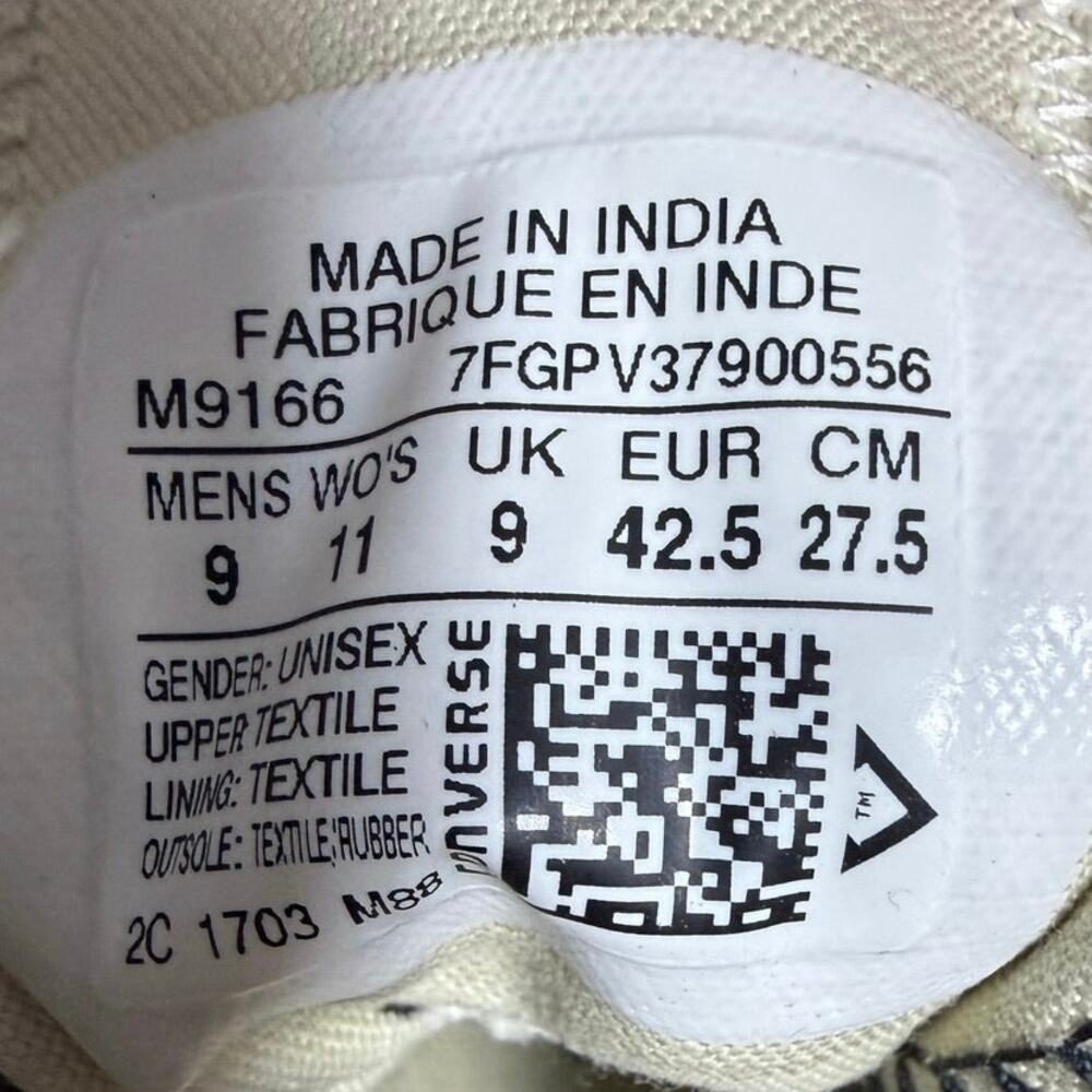 Converse Low Top Sneakers Lace Up Mens Size 9 Black - Picture 10 of 10